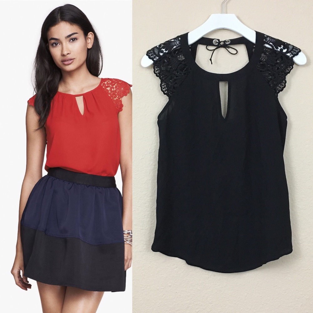 NWT Express Crochet Cap Sleeve Top XS